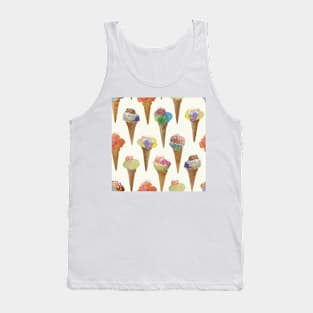 Gelato ice cream vanilla watercolor painted pattern Tank Top